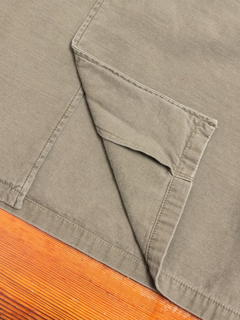 Military Flower Stud Shirt in Khaki
