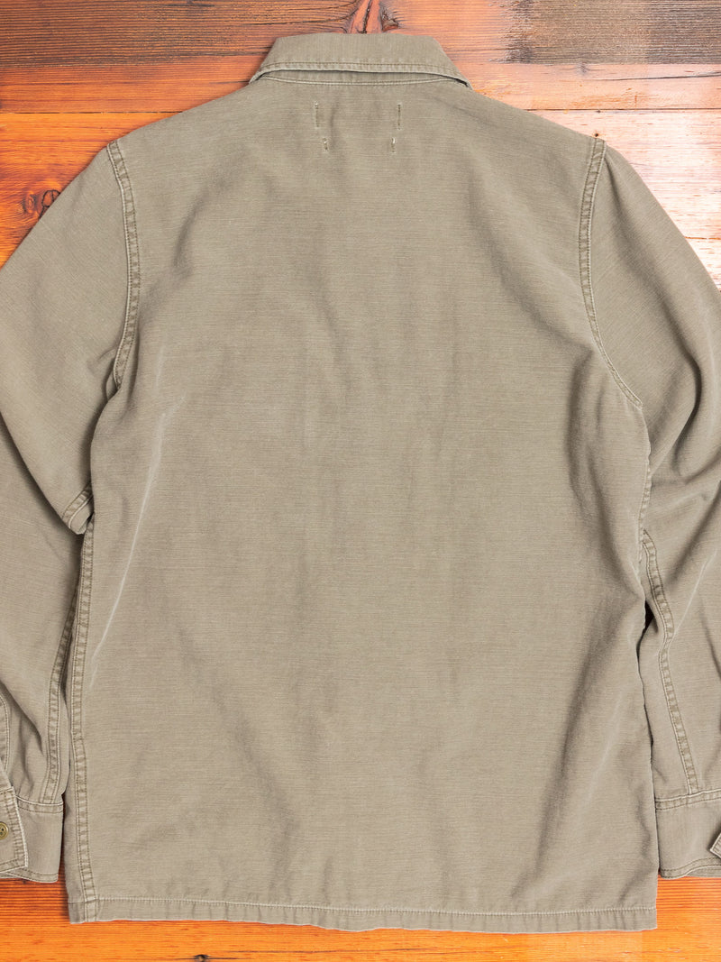 Military Flower Stud Shirt in Khaki