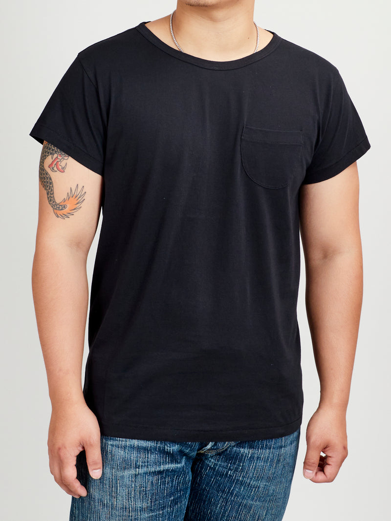 Organic Cotton Tubular Pocket T-Shirt in Black