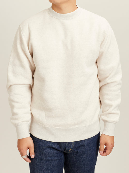 Japan-Made Fleece Crewneck in Oatmeal