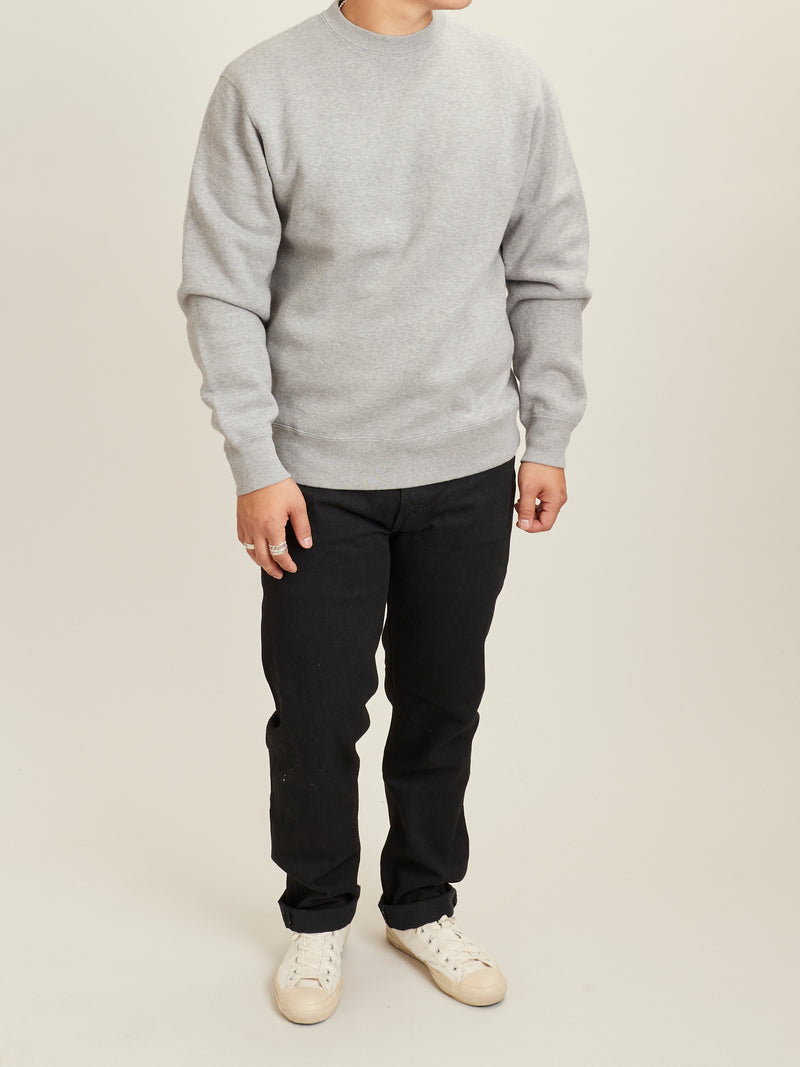 Japan-Made Fleece Crewneck in Heather Grey