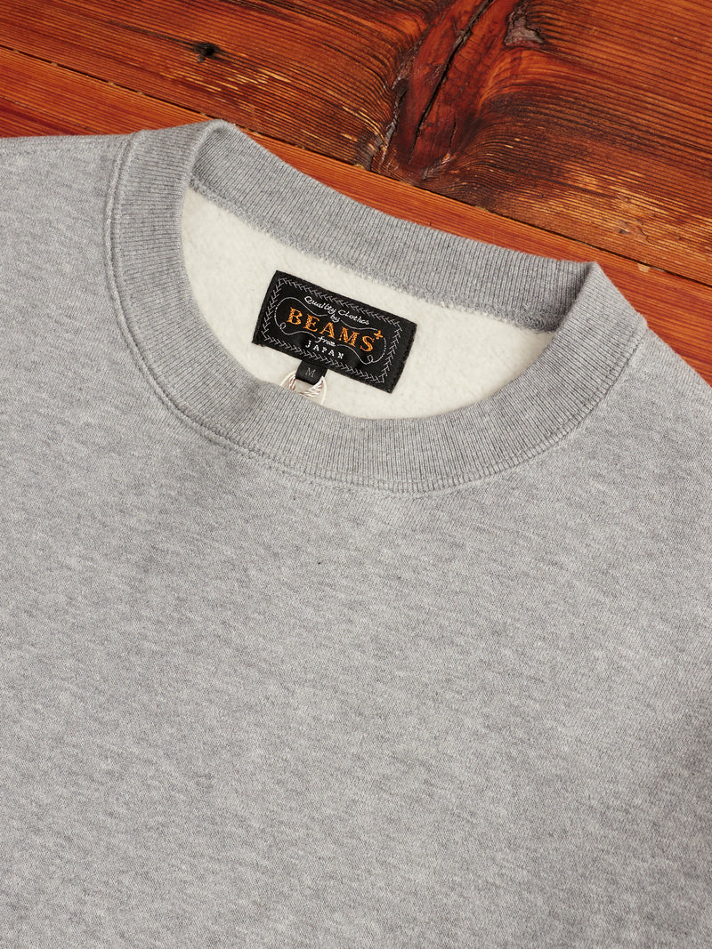 Japan-Made Fleece Crewneck in Heather Grey