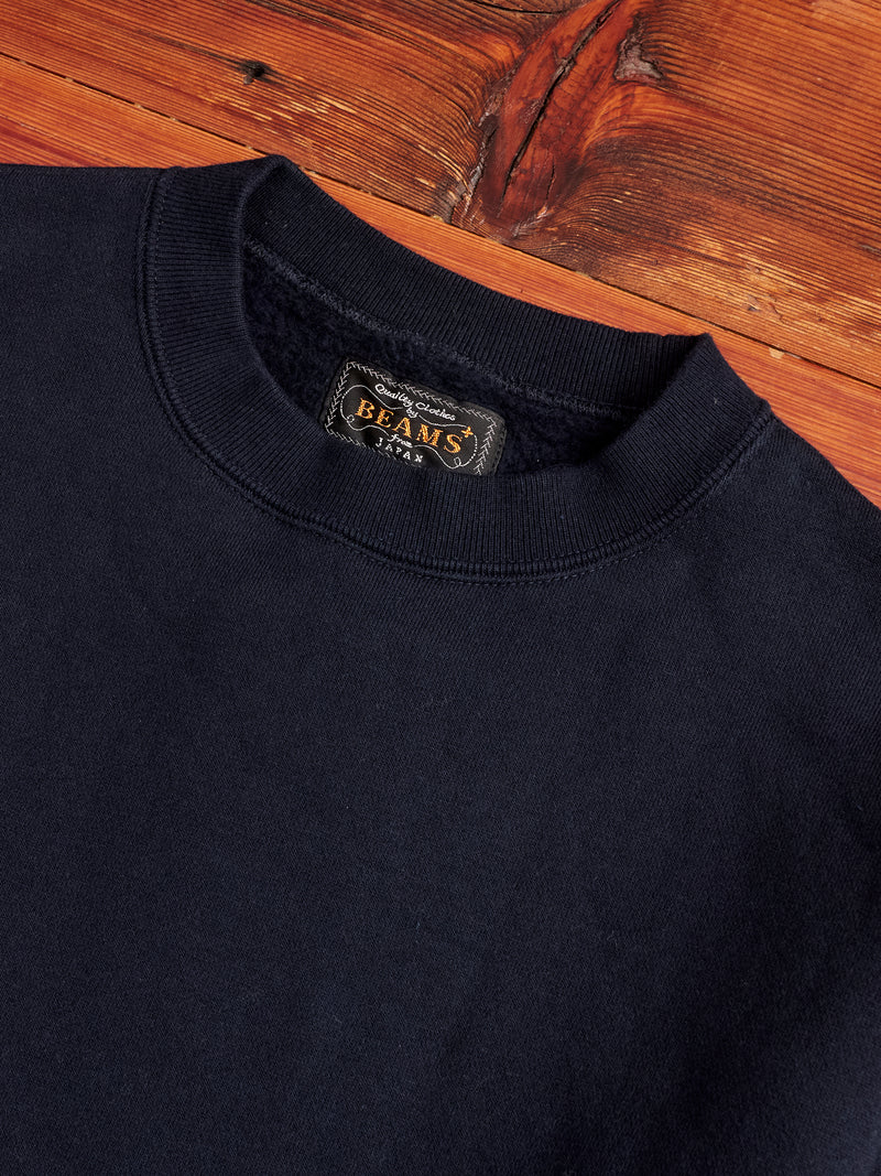 Japan-Made Fleece Crewneck in Navy