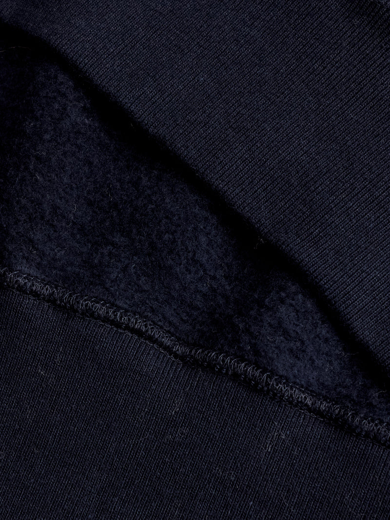 Japan-Made Fleece Hoodie in Navy