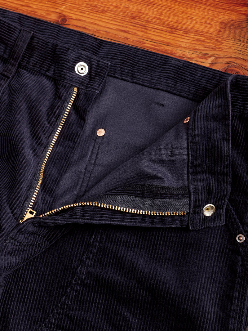 Corduroy Double Knee Work Pants in Dark Navy