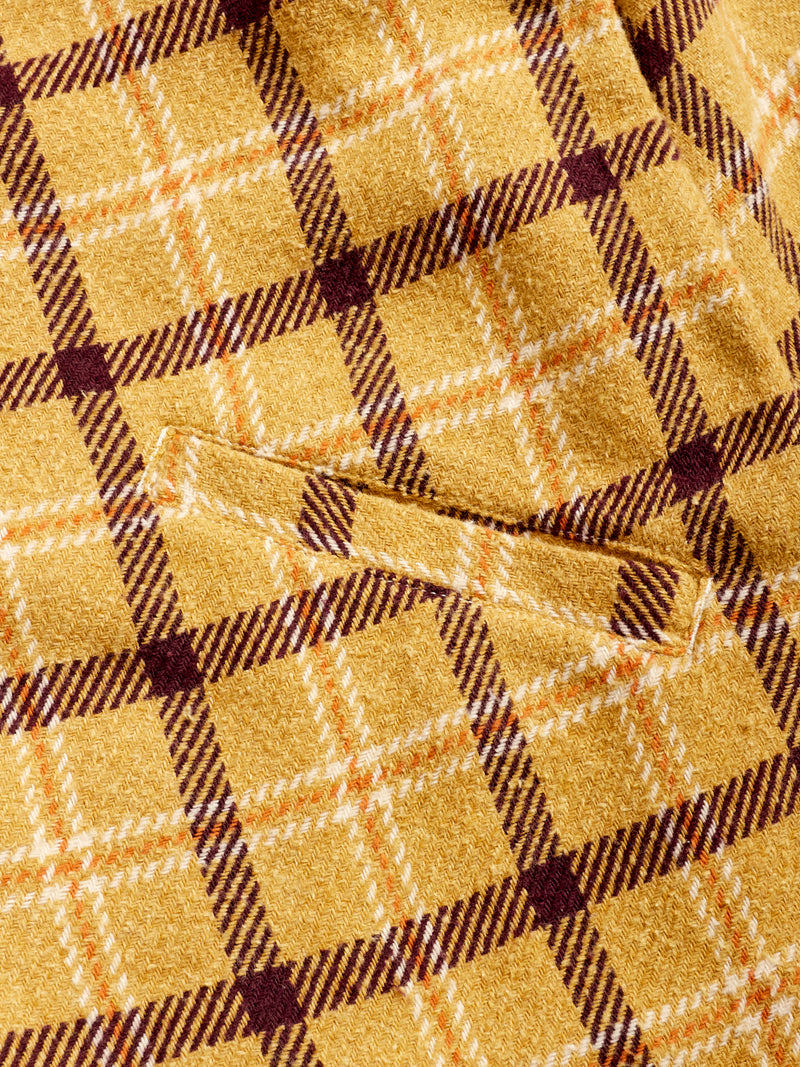 Jazz Check Wide Flannel Shirt in Yellow