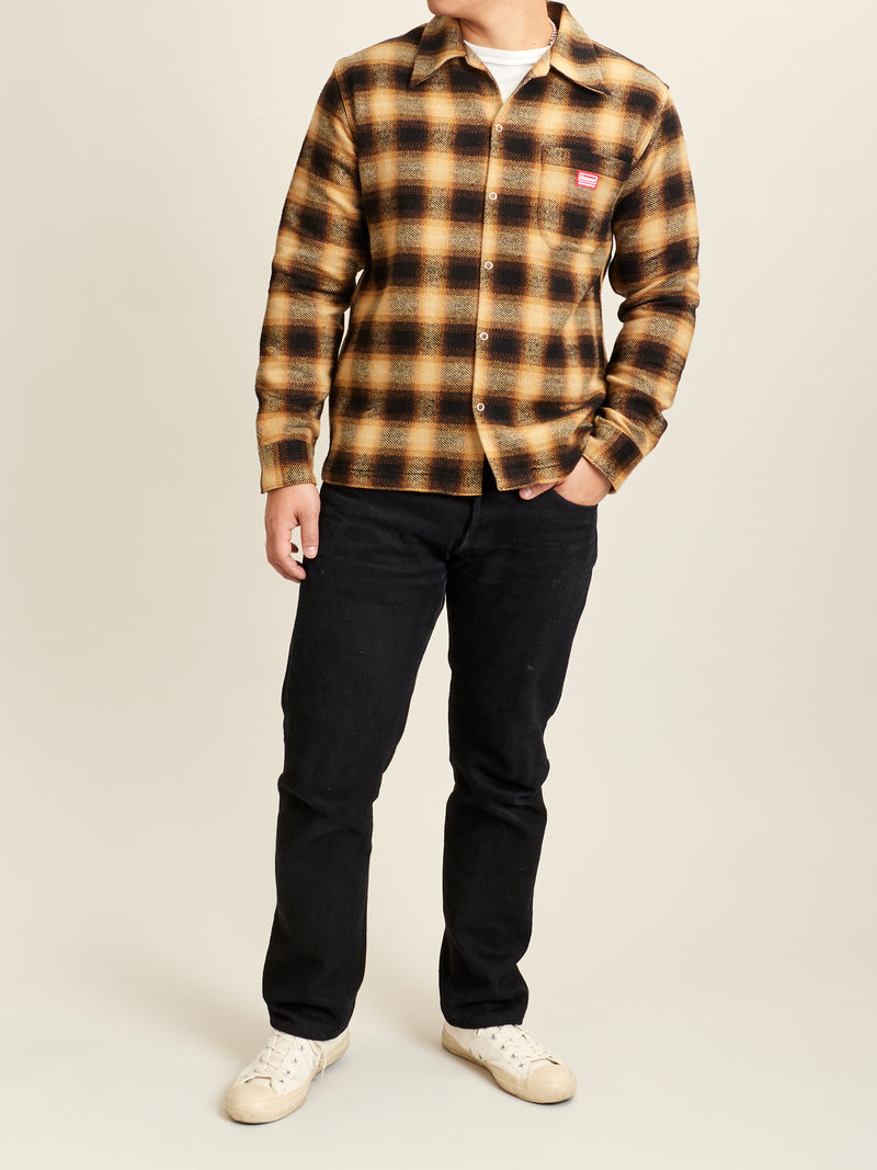 Ombre Open Collar Shirt in Yellow