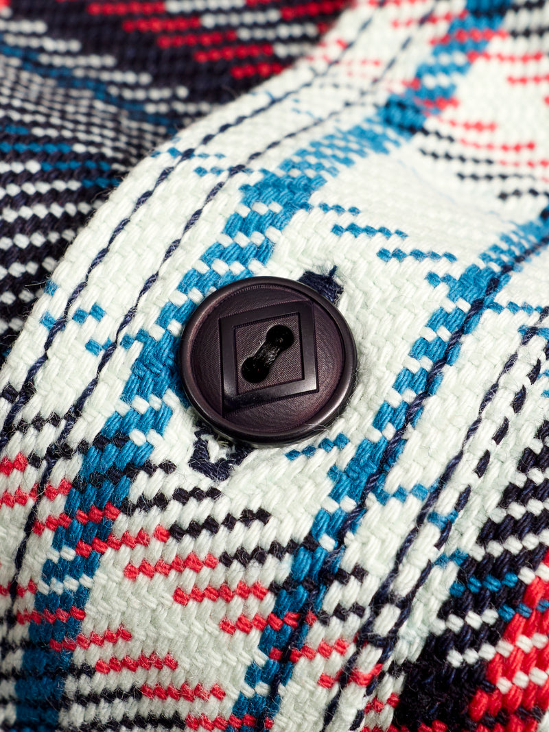 SIN22-01W Rope Dyed Flannel Shirt in Indigo/Red