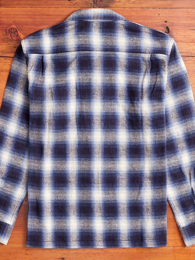 Ombre Open Collar Shirt in Blue