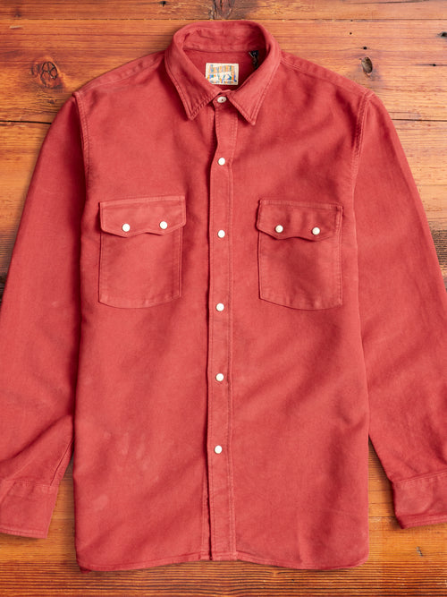 Moleskin Pearl Snap Shirt in Merlot