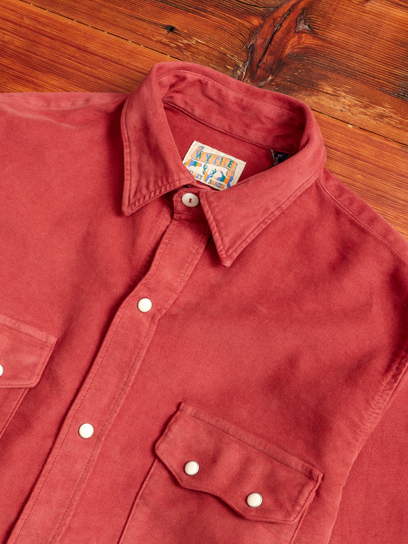 Moleskin Pearl Snap Shirt in Merlot