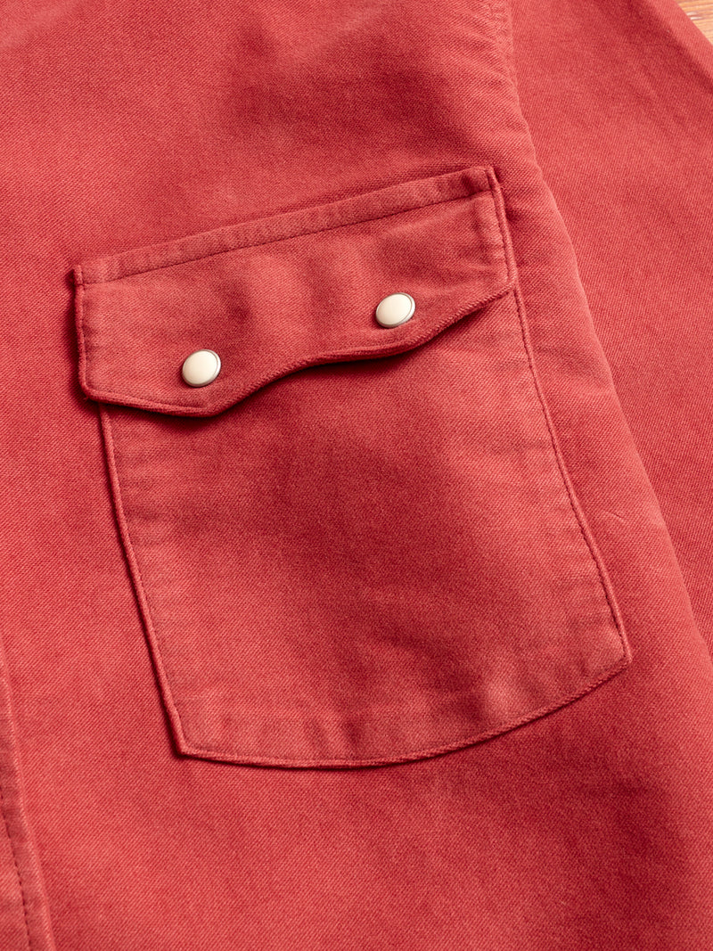 Moleskin Pearl Snap Shirt in Merlot