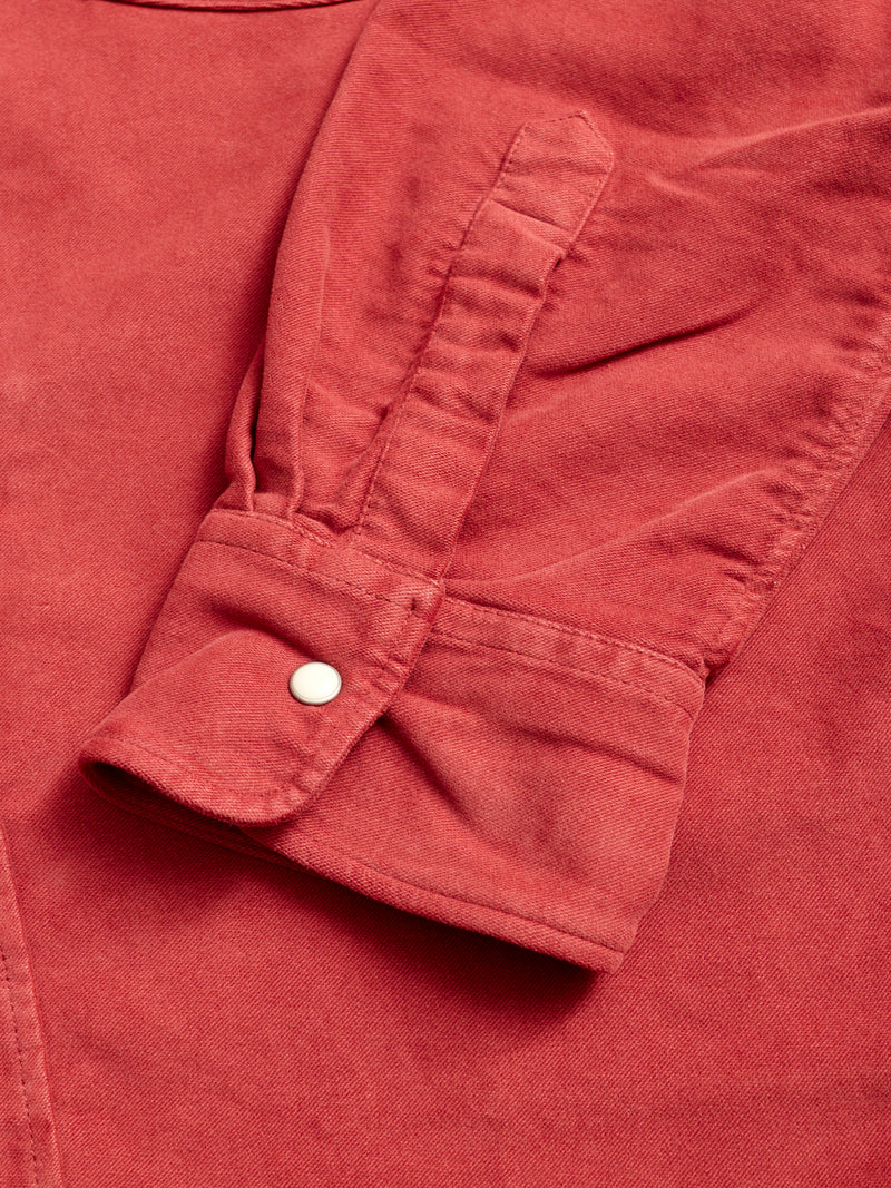 Moleskin Pearl Snap Shirt in Merlot
