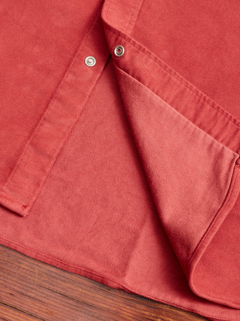 Moleskin Pearl Snap Shirt in Merlot