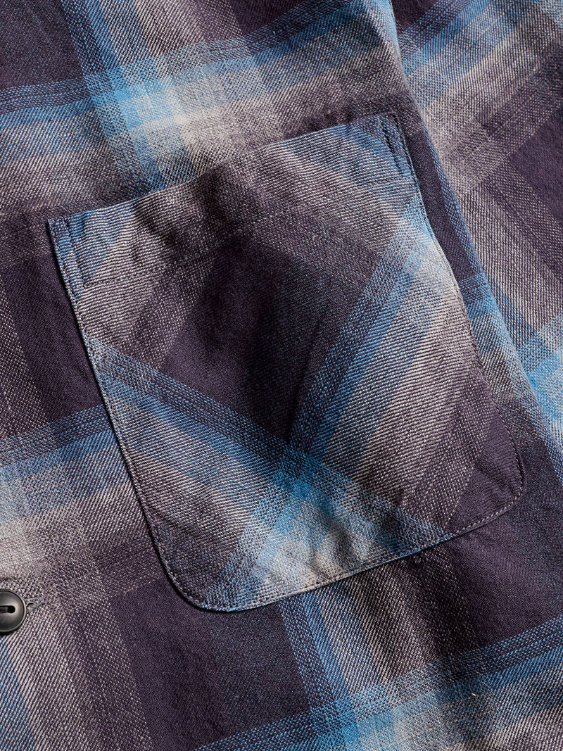Jaspé Twill Camp Workshirt in Black/Blue