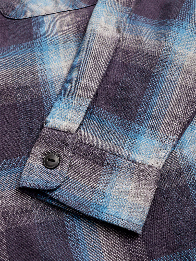 Jaspé Twill Camp Workshirt in Black/Blue