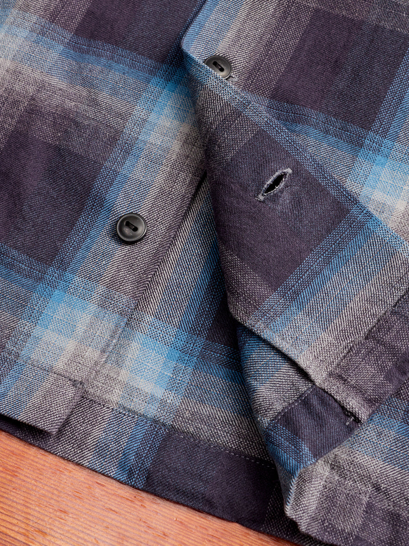 Jaspé Twill Camp Workshirt in Black/Blue