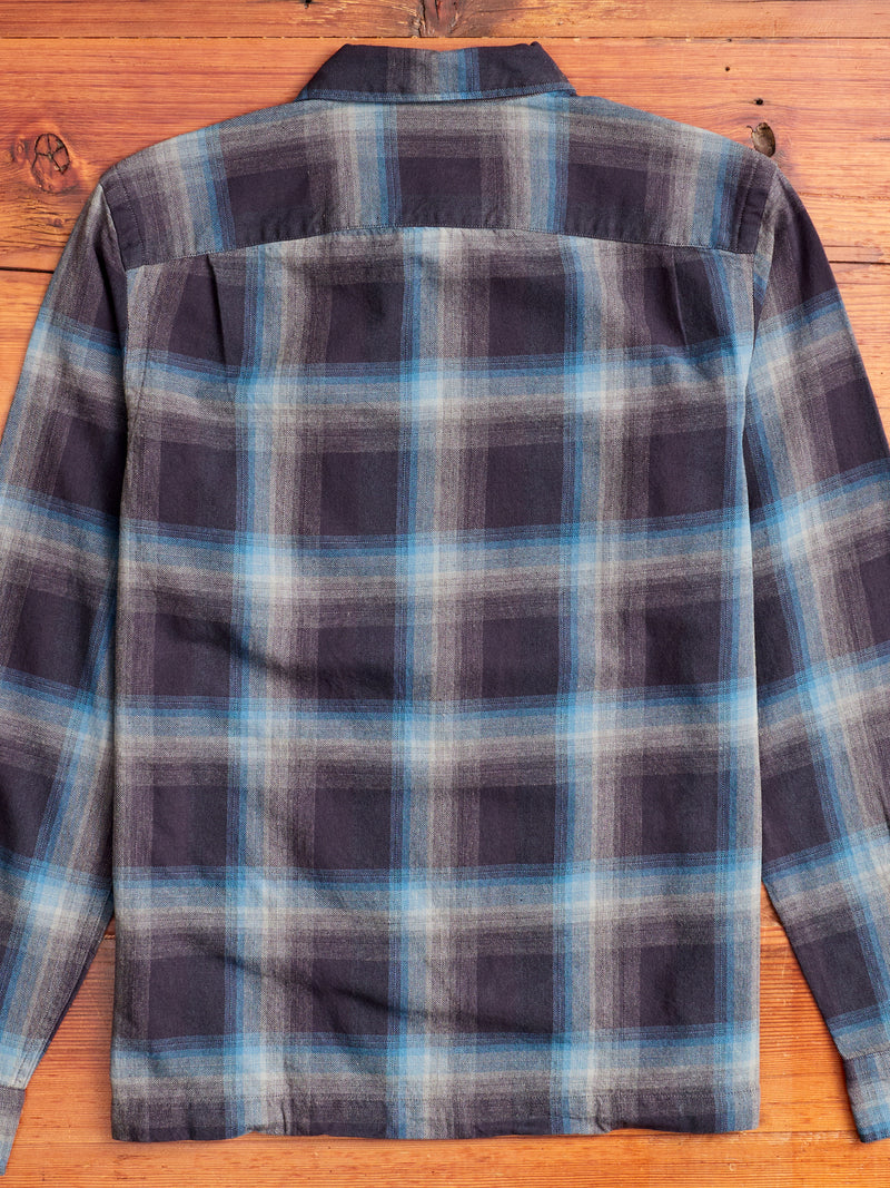 Jaspé Twill Camp Workshirt in Black/Blue