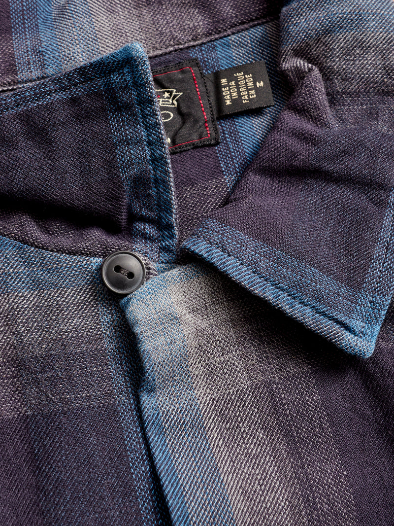 Jaspé Twill Camp Workshirt in Black/Blue