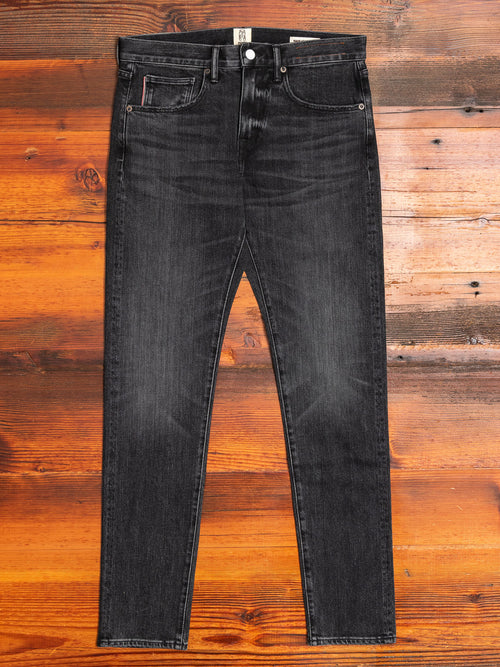 "Noel" 14oz Washed Black Stretch Selvedge Denim - Scissors Slim Tapered