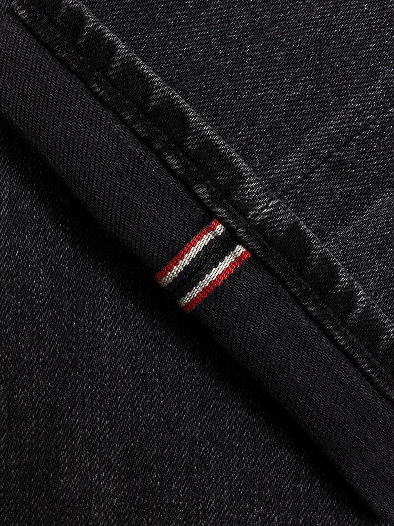 "Noel" 14oz Washed Black Stretch Selvedge Denim - Scissors Slim Tapered