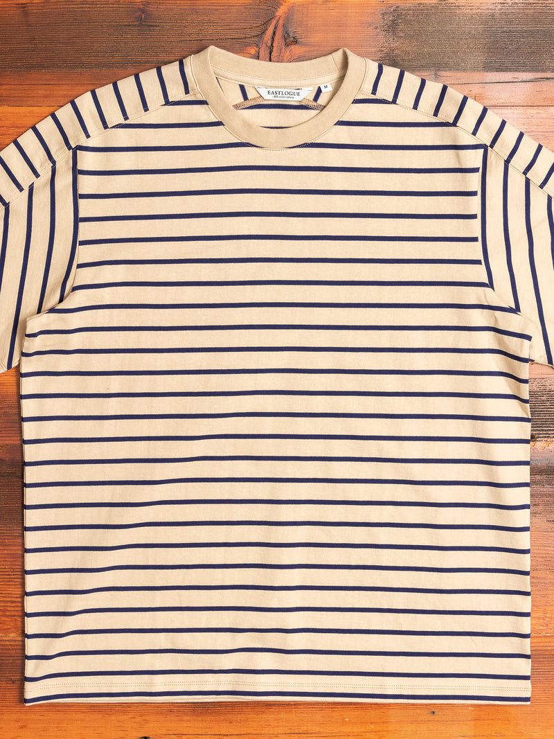 Basic Stripe T-Shirt in Beige/Purple