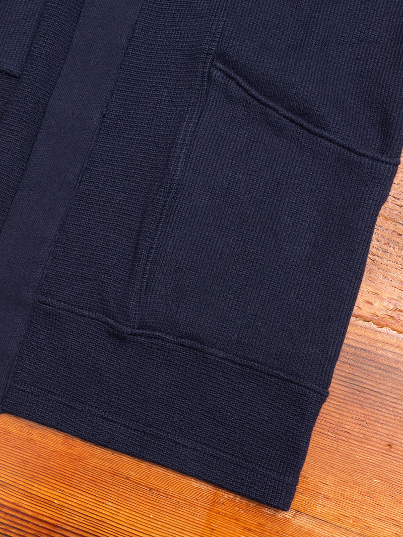 Waffle Cutover Haori Jacket in Navy