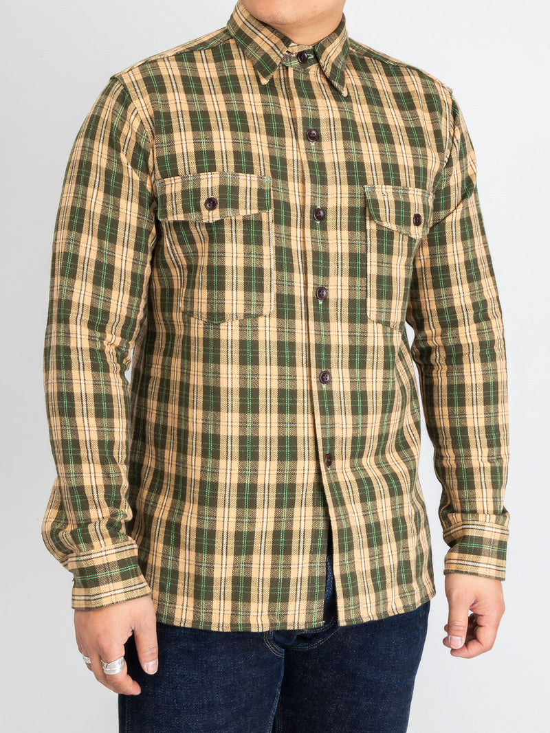 3022 Brushed Flannel Shirt in Beige