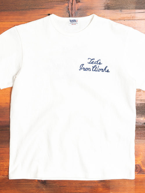 Chain Stitch Embroidery T-Shirt in White