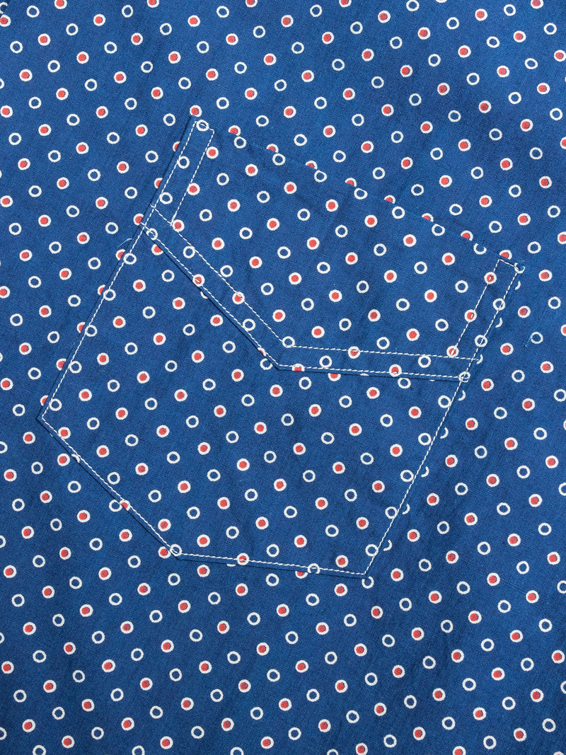 Dot Print Hawaiian Shirt in Indigo