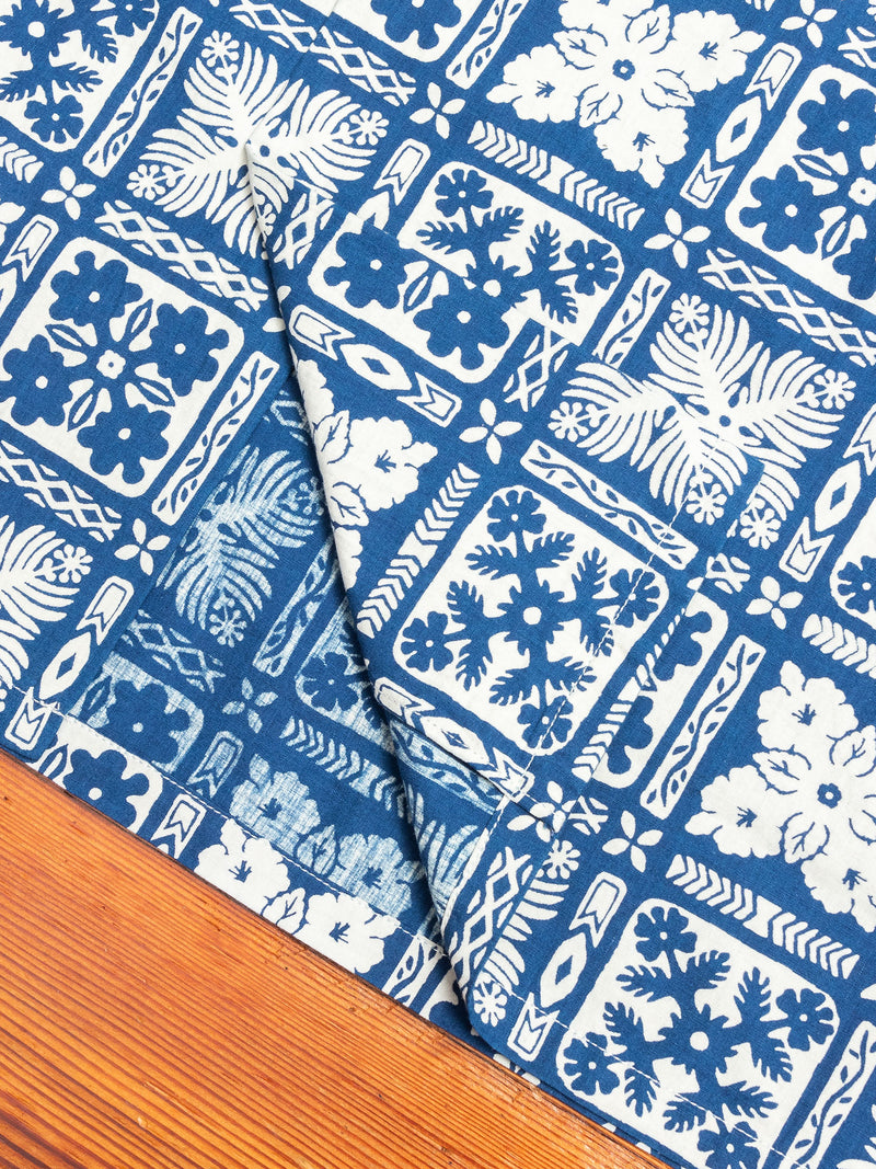 Lahaina Print Hawaiian Shirt in Indigo