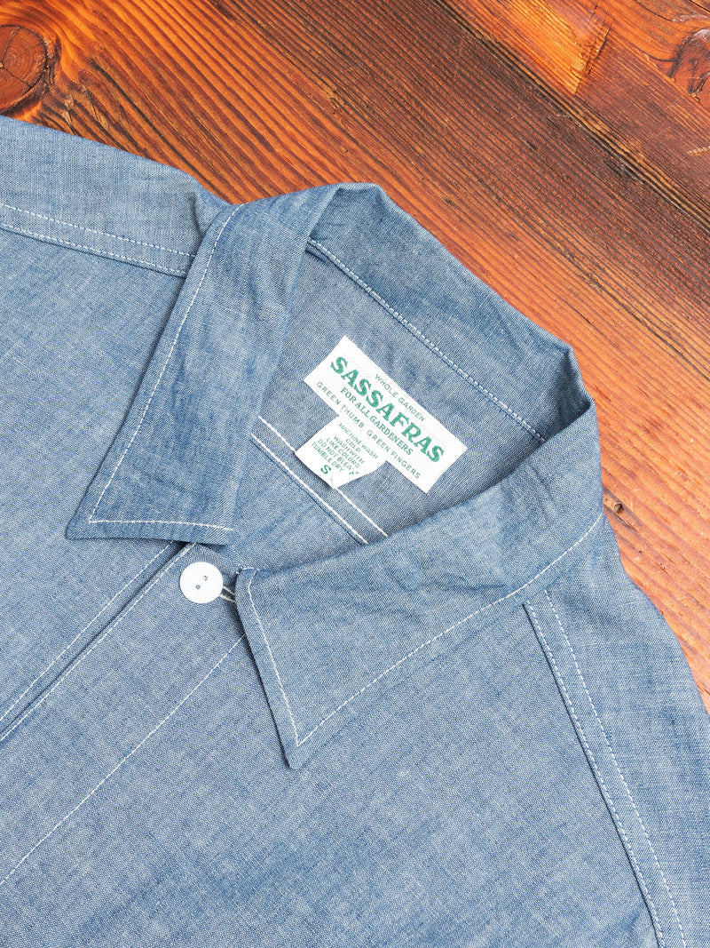 Diggin Half Button-Down Shirt in Blue