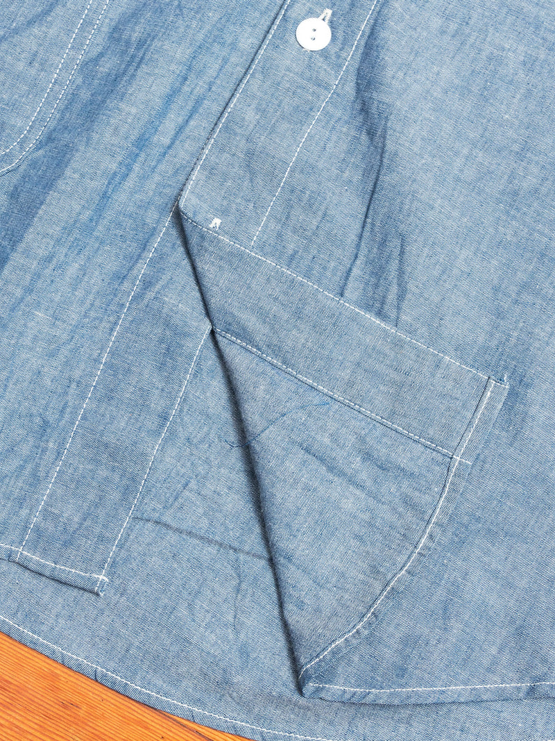Diggin Half Button-Down Shirt in Blue