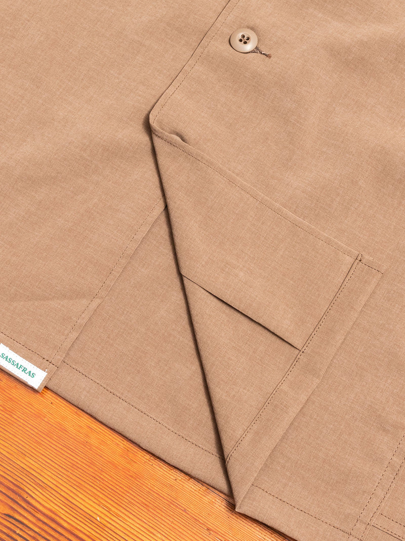 Stretch Gardener Half Shirt in Beige