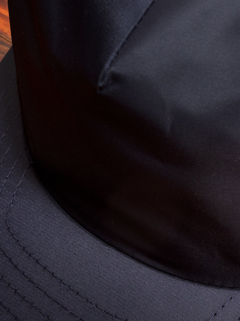 Satin 6-Panel Hat in Navy