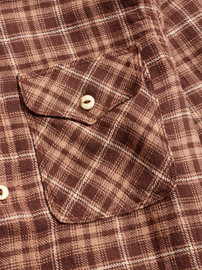 Wells Work Shirt in Brown Plaid