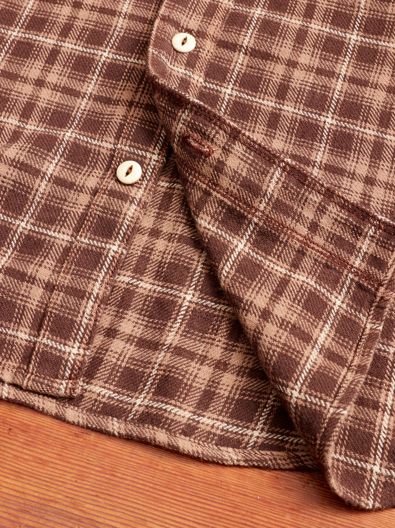 Wells Work Shirt in Brown Plaid
