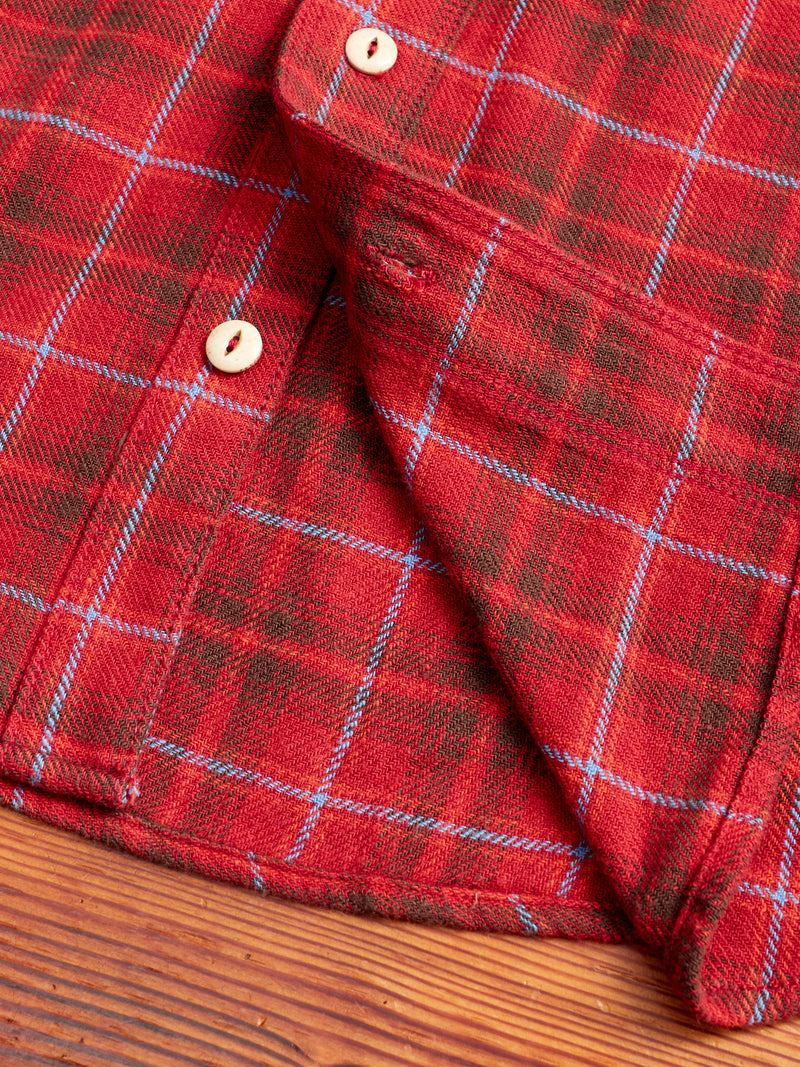 Wells Work Shirt in Rust Plaid