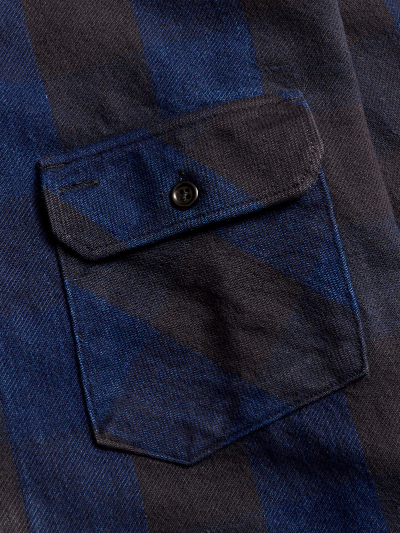 Norris Selvedge Flannel in Indigo/Black
