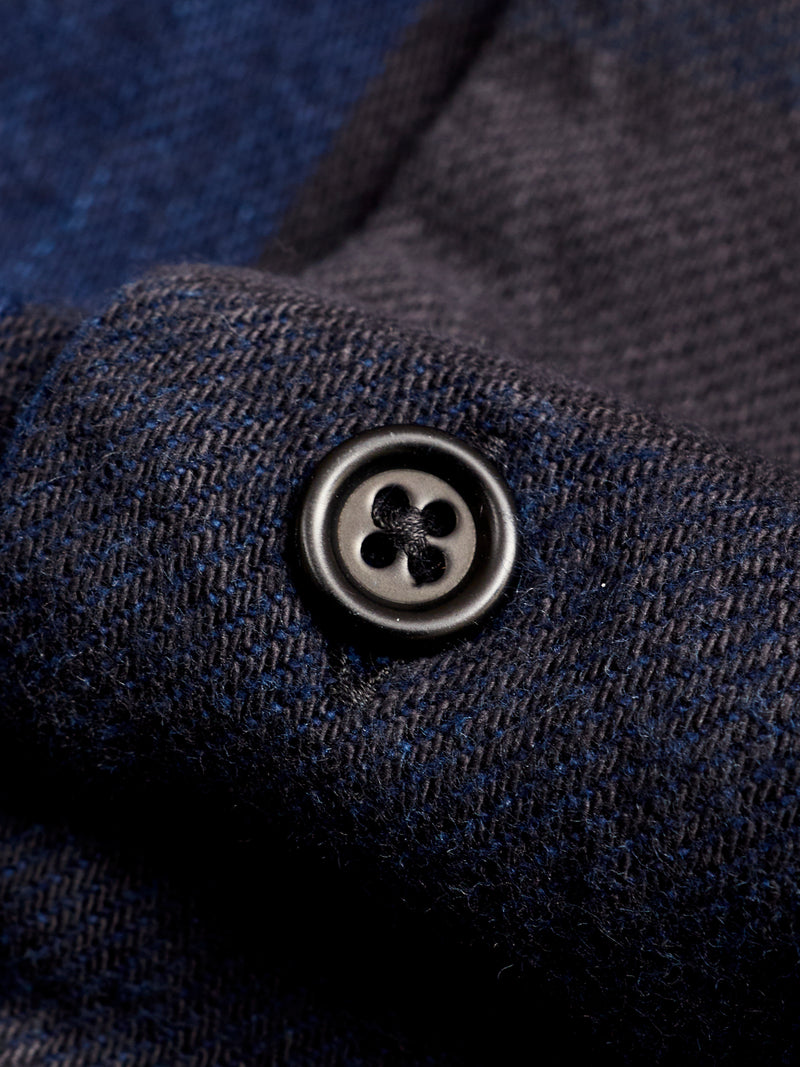 Norris Selvedge Flannel in Indigo/Black