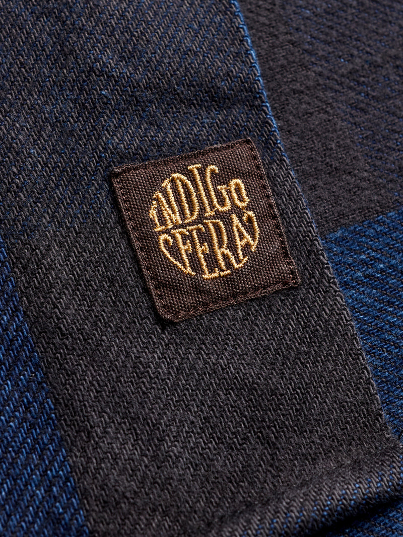 Norris Selvedge Flannel in Indigo/Black