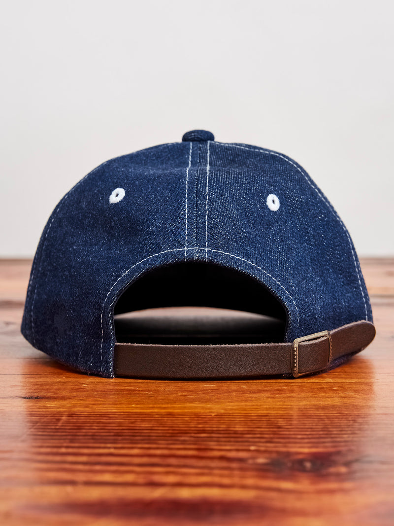 6-Panel Denim Cap in Indigo