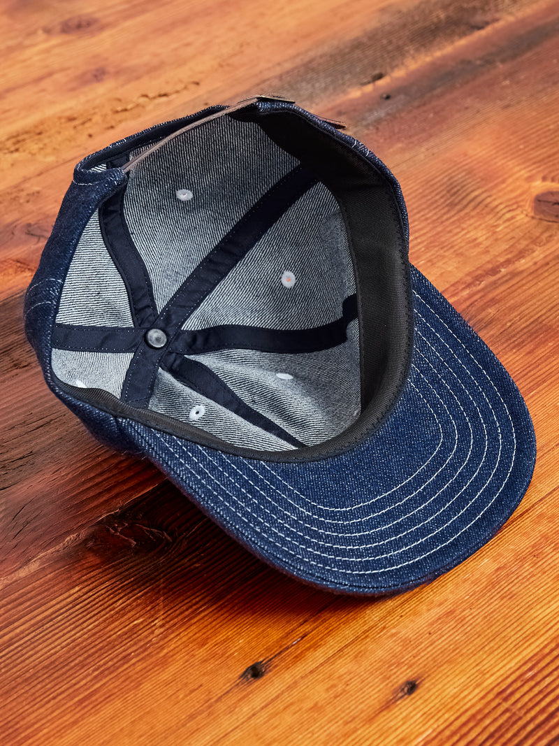 6-Panel Denim Cap in Indigo