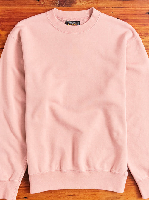 Japan-Made Fleece Crewneck in Pink