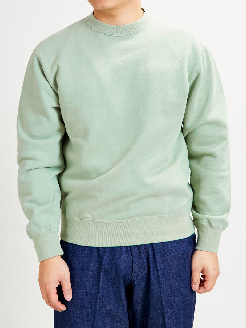 Japan-Made Fleece Crewneck in Mint Green