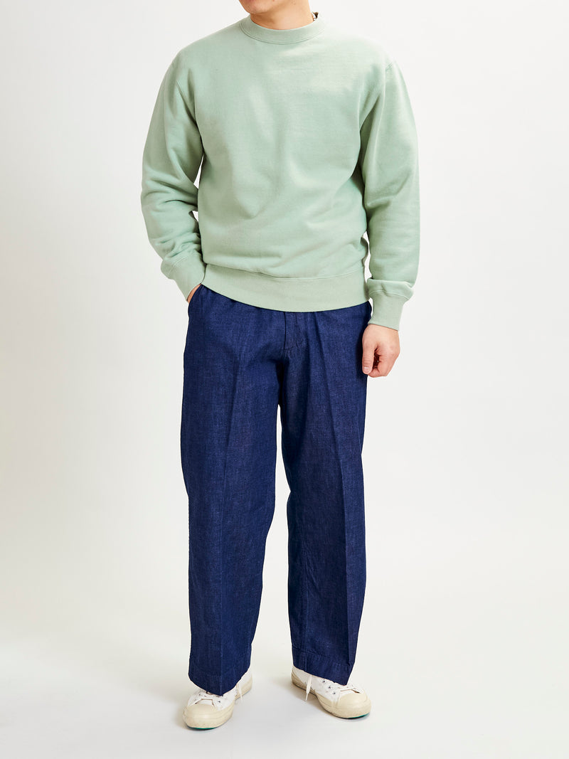 Japan-Made Fleece Crewneck in Mint Green