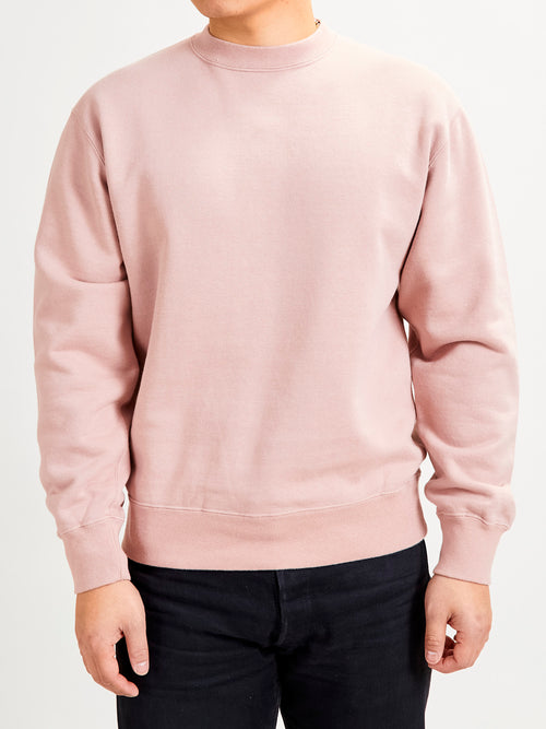 Japan-Made Fleece Crewneck in Pink