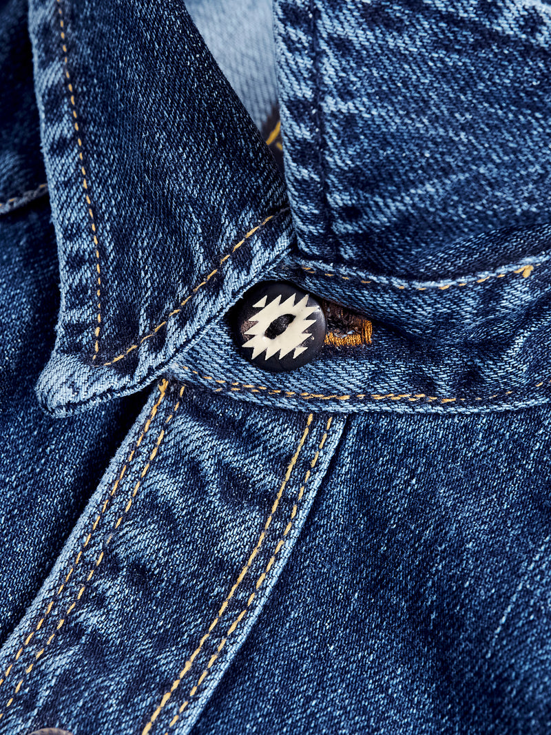 11oz Selvedge Western Shirt in Washed Indigo