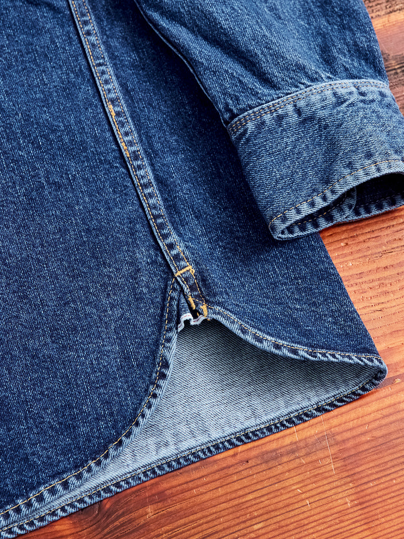 11oz Selvedge Western Shirt in Washed Indigo