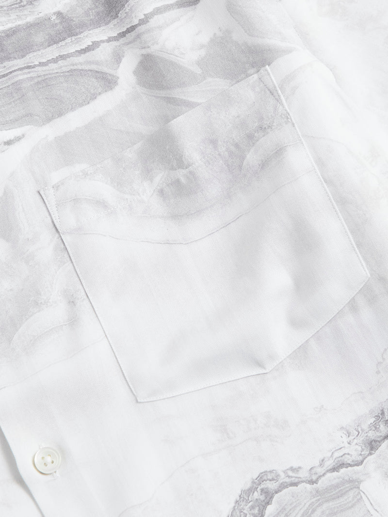 Marble Button-Up Shirt in White